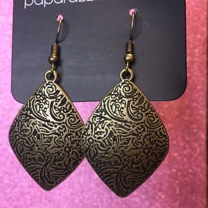 Floral Brass Earrings